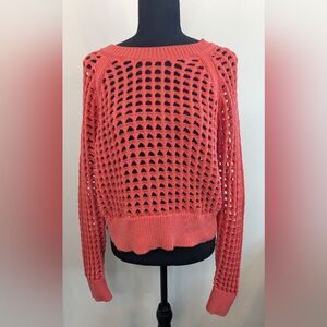 Rebecca Taylor Open Knit Coastal Cowgirl Boho Preppy Sweater MD NWOT